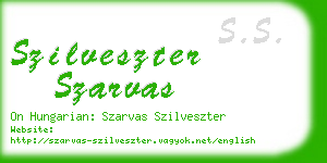 szilveszter szarvas business card